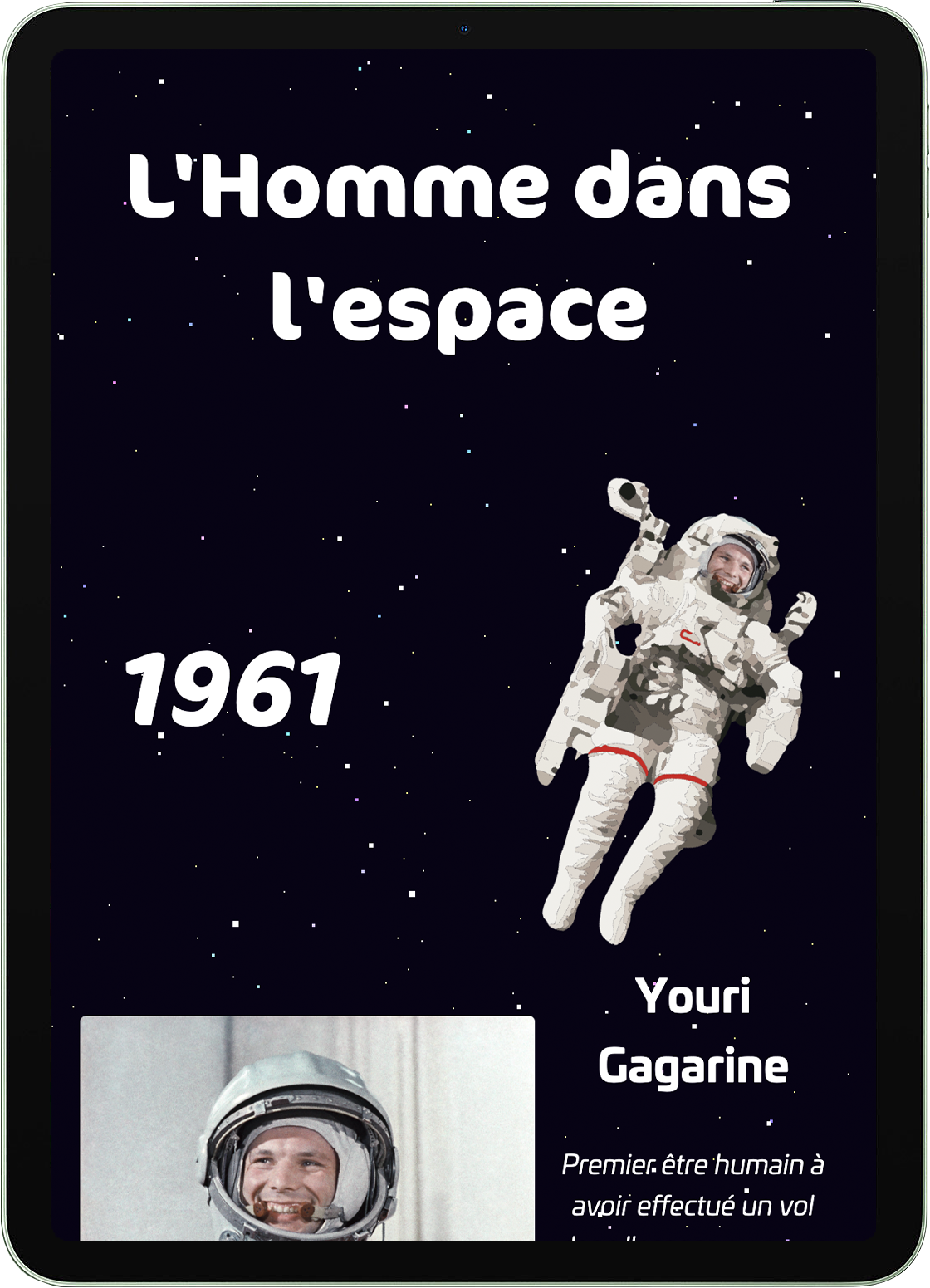 tablette avec le site d'astronaute